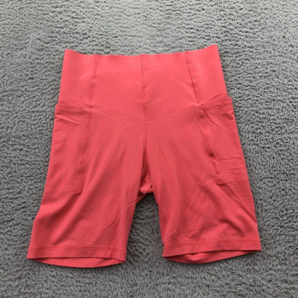 OFFLINE By Aerie Real Me Biker Shorts Womens Medium Pink High Rise 7 In Pockets